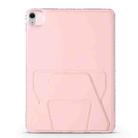 For iPad mini 2024 / mini 6 Folding Magnetic Holder Acrylic Leather Back Tablet Case(Pink) - 2