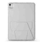 For iPad mini 2024 / mini 6 Folding Magnetic Holder Acrylic Leather Back Tablet Case(Grey) - 2