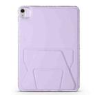 For iPad mini 2024 / mini 6 Folding Magnetic Holder Acrylic Leather Back Tablet Case(Purple) - 2