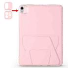 For iPad Air 13 2024 / 2025 Folding Magnetic Holder Acrylic Leather Back Tablet Case(Pink) - 2