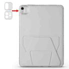 For iPad Air 13 2024 / 2025 Folding Magnetic Holder Acrylic Leather Back Tablet Case(Grey) - 2