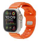 For Apple Watch 46mm / 49mm / 45mm / 44mm Solid Color Reverse Buckle Fluororubber Watch Band(Orange) - 1