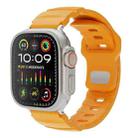 For Apple Watch 46mm / 49mm / 45mm / 44mm Solid Color Reverse Buckle Fluororubber Watch Band(Yellow) - 1