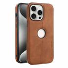 For iPhone 15 Pro Max Crazy Horse Leather Back Cover Phone Case(Light Brown) - 1