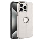 For iPhone 15 Pro Crazy Horse Leather Back Cover Phone Case(Grey) - 1