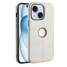 For iPhone 15 Plus Crazy Horse Leather Back Cover Phone Case(Grey) - 1