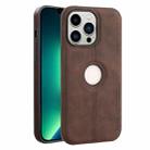 For iPhone 13 Pro Max Crazy Horse Leather Back Cover Phone Case(Dark Brown) - 1