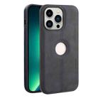 For iPhone 13 Pro Crazy Horse Leather Back Cover Phone Case(Blue) - 1