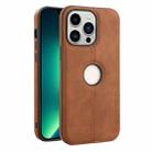 For iPhone 13 Pro Crazy Horse Leather Back Cover Phone Case(Light Brown) - 1