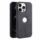 For iPhone 12 Pro Max Crazy Horse Leather Back Cover Phone Case(Blue) - 1