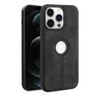 For iPhone 12 Pro Max Crazy Horse Leather Back Cover Phone Case(Black) - 1