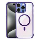 For iPhone 15 Pro Shockproof MagSafe Magnetic TPU Hybrid Acrylic Phone Case(Dark Purple) - 1