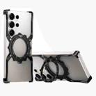 For Samsung Galaxy S25 Ultra 5G Mechanical Gear MagSafe Holder Borderless Metal Phone Case(Black) - 1