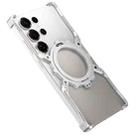 For Samsung Galaxy S22 Ultra 5G Mechanical Gear MagSafe Holder Borderless Metal Phone Case(Silver) - 2