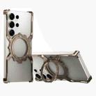 For Samsung Galaxy S22 Ultra 5G Mechanical Gear MagSafe Holder Borderless Metal Phone Case(Gold) - 1