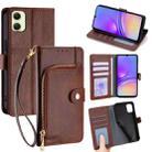 For Samsung Galaxy A05 4G Zipper Bag Leather Phone Case(Brown) - 1