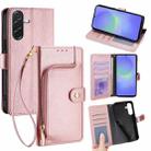 For Samsung Galaxy A36 5G Zipper Bag Leather Phone Case(Rose Gold) - 1