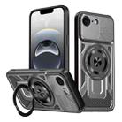 For iPhone 16e Armor Rotating Holder MagSafe Phone Case(Grey) - 1