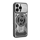 For iPhone 16e Armor Rotating Holder MagSafe Phone Case(Grey) - 2