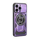 For iPhone 15 Pro Max Armor Rotating Holder MagSafe Phone Case(Purple) - 2