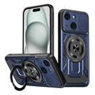 For iPhone 15 Plus Armor Rotating Holder MagSafe Phone Case(Blue) - 1