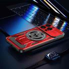 For iPhone 14 Pro Max Armor Rotating Holder MagSafe Phone Case(Red) - 3