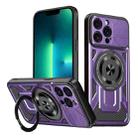 For iPhone 13 Pro Max Armor Rotating Holder MagSafe Phone Case(Purple) - 1