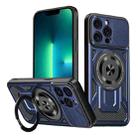 For iPhone 13 Pro Armor Rotating Holder MagSafe Phone Case(Blue) - 1