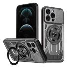 For iPhone 12 Pro Max Armor Rotating Holder MagSafe Phone Case(Grey) - 1