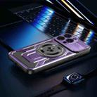 For iPhone 12 Pro Max Armor Rotating Holder MagSafe Phone Case(Purple) - 3