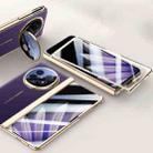 For OPPO Find N5 HD Integrated Electroplating Leather Hinge Lens Holder Phone Case(Purple) - 1
