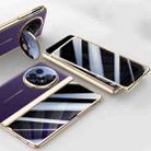 For OPPO Find N5 Integrated Privacy Electroplating Leather Hinge Lens Holder Phone Case(Purple) - 1