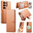 For Samsung Galaxy S25 Ultra 5G CaseNeo Finger Grip Strap MagSafe Leather Phone Case(Brown) - 1