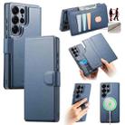 For Samsung Galaxy S25 Ultra 5G CaseNeo Finger Grip Strap MagSafe Leather Phone Case(Blue) - 1