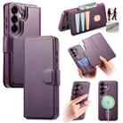 For Samsung Galaxy S25 5G CaseNeo Finger Grip Strap MagSafe Leather Phone Case(Purple) - 1