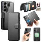 For Samsung Galaxy S25+ 5G CaseNeo Finger Grip Strap MagSafe Leather Phone Case(Black) - 1