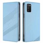 For Samsung Galaxy A02s 166mm Embossed Multi-functional Wallet Retro Leather Phone Case(Light Blue) - 2