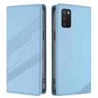 For Samsung Galaxy A03s 165.8mm Embossed Multi-functional Wallet Retro Leather Phone Case(Light Blue) - 2