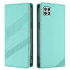 For Samsung Galaxy A22 5G / F42 5G Embossed Multi-functional Wallet Retro Leather Phone Case(Mint Green) - 2