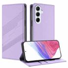 For Samsung Galaxy A56 Global Embossed Multi-functional Wallet Retro Leather Phone Case(Light Purple) - 1