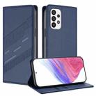 For Samsung Galaxy A73 5G Embossed Multi-functional Wallet Retro Leather Phone Case(Dark Blue) - 1