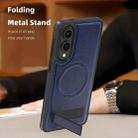 For Samsung Galaxy S25 Edge 5G Multi-function Holder MagSafe PU Phone Case(Royal Blue) - 2