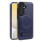 For Samsung Galaxy S25+ 5G Multi-function Holder MagSafe PU Phone Case(Royal Blue) - 2