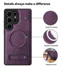For Samsung Galaxy S25 Ultra 5G Multi-function Holder MagSafe PU Phone Case(Deep Purple) - 3