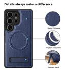 For Samsung Galaxy S25 Ultra 5G Multi-function Holder MagSafe PU Phone Case(Royal Blue) - 3