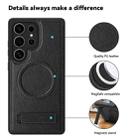 For Samsung Galaxy S25 Ultra 5G Multi-function Holder MagSafe PU Phone Case(Black) - 3