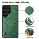 For Samsung Galaxy S23 Ultra 5G Multi-function Holder MagSafe PU Phone Case(Green) - 3