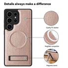 For Samsung Galaxy S23 Ultra 5G Multi-function Holder MagSafe PU Phone Case(Rose Gold) - 3