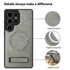 For Samsung Galaxy S23 Ultra 5G Multi-function Holder MagSafe PU Phone Case(Titanium Gray) - 3