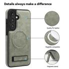 For Samsung Galaxy S24 5G Multi-function Holder MagSafe PU Phone Case(Titanium Gray) - 3
